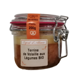 Terrine de volaille aux légumes BIO Esprit d'Alsace 200g