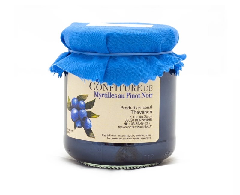 Confiture artisanale de myrtille au Pinot Noir 250g