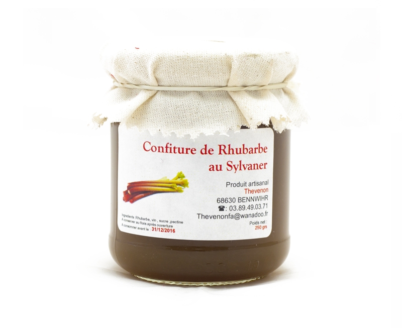 Confiture artisanale de rhubarbe au Sylvaner 250g