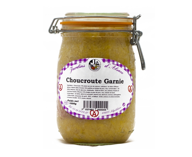 Choucroute garnie -Bocal 1 kg - Marché d'Alsace